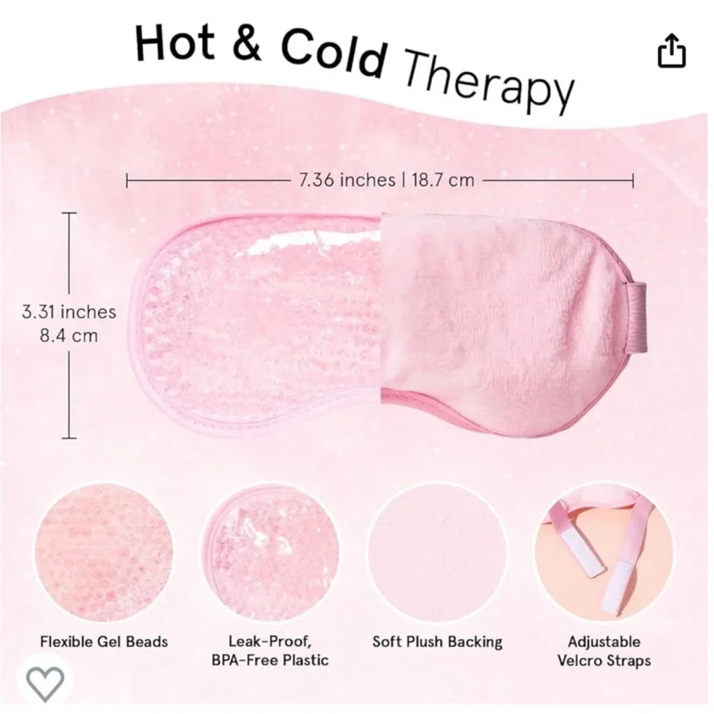 🆕 Grace & Stella Hot + Cool Gel Bead Sleep Mask in Purple Pink - Picture 5 of 11